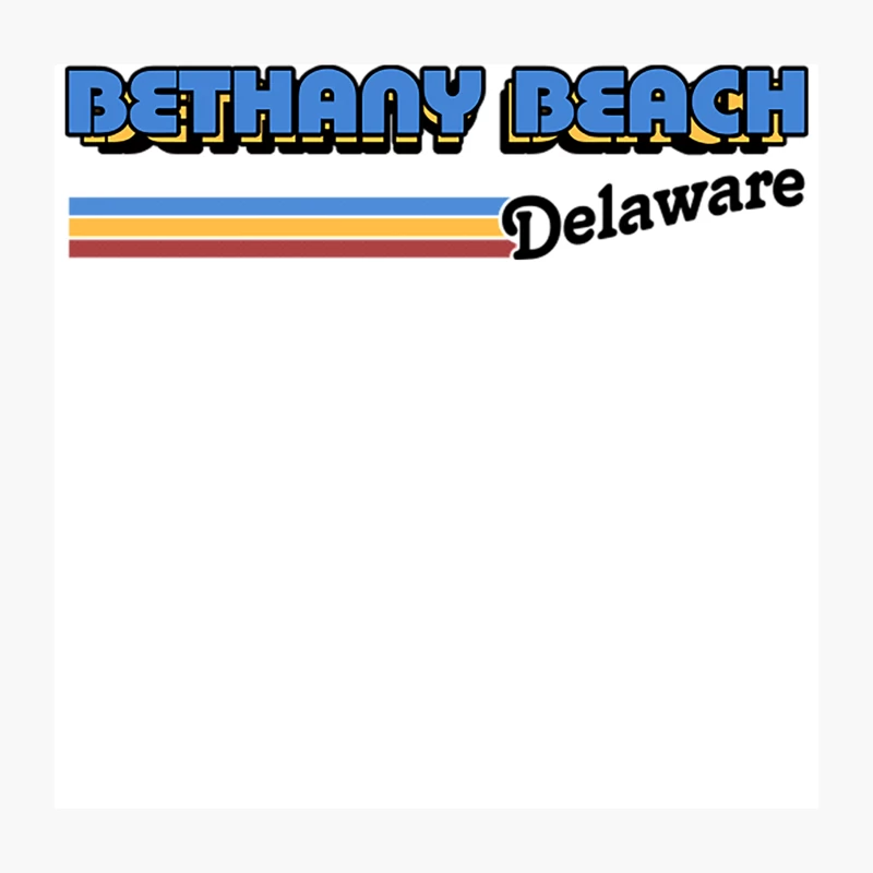 Bethany Beach, Delaware   Retro Style Design Throw Pillow