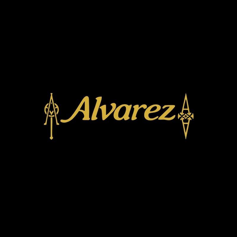 Alvarez Guitar Company Gold Logo Design Desk Mat