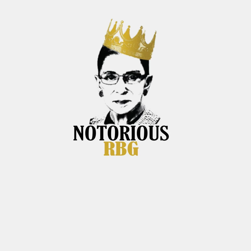 Iconic Black and White Portrait with Golden Crown Notorious RBG Male Tank Top