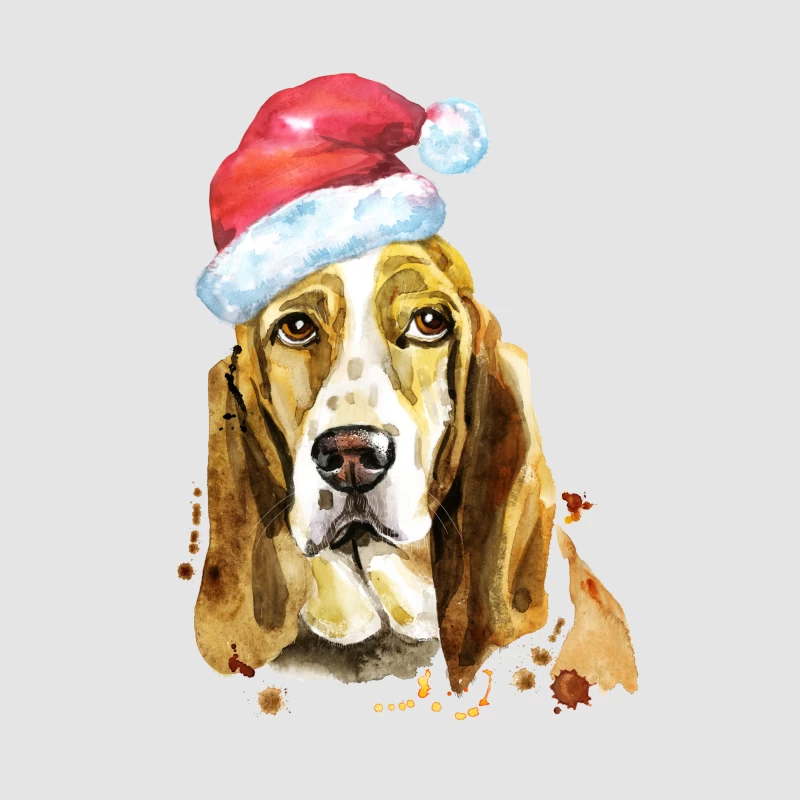 Basset Hound avec Chapeau de Noël Homme Sweat à capuche