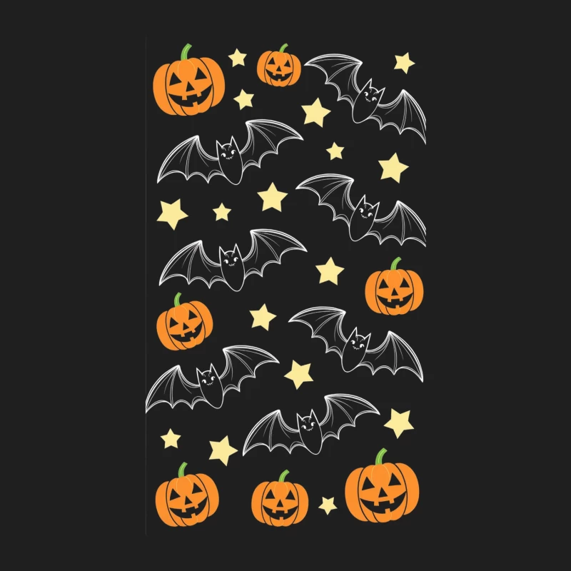 Festive Halloween Pattern with Pumpkins, Bats, and Stars Male Tank Top