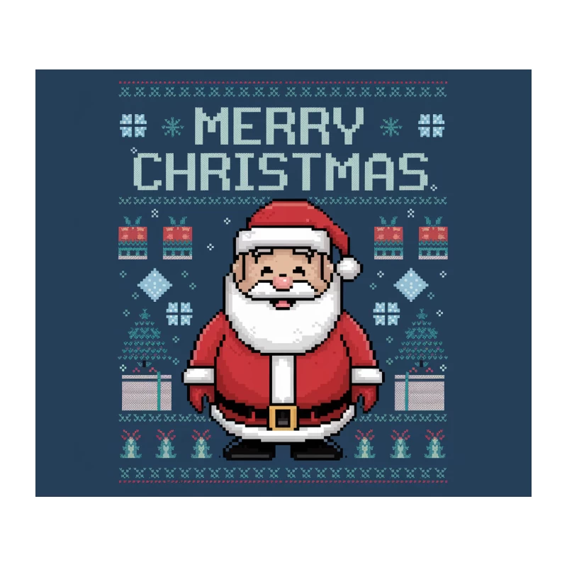 Retro Pixel Art Christmas Santa Sweater Design Tapestry