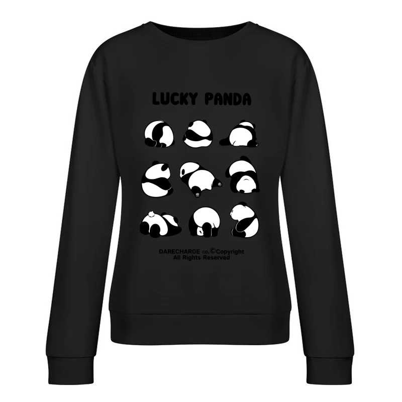 Süße Pandabär-Gesichter Damen Pullover Sweatshirt
