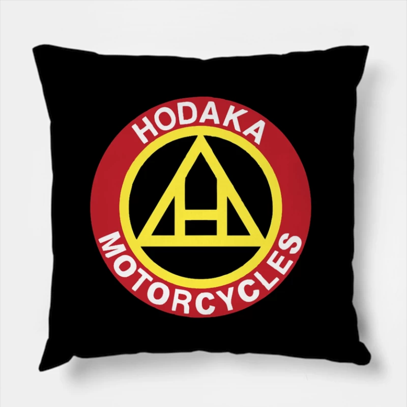 Vintage Hodaka Motorcycles Logo Design Throw Pillow