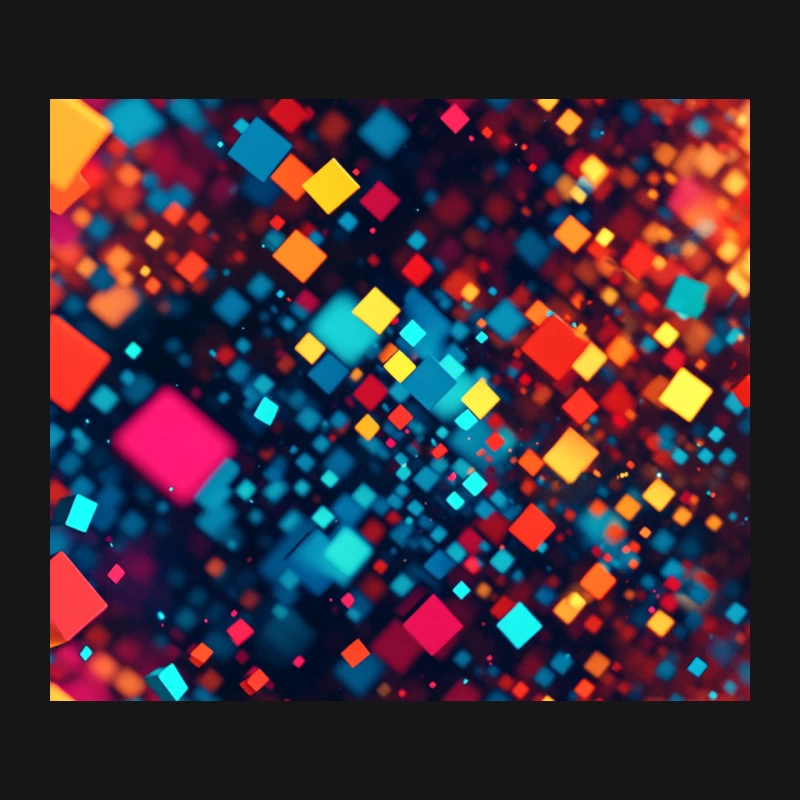 Vibrant Geometric Pixel Abstract in 3D Mouse Pad