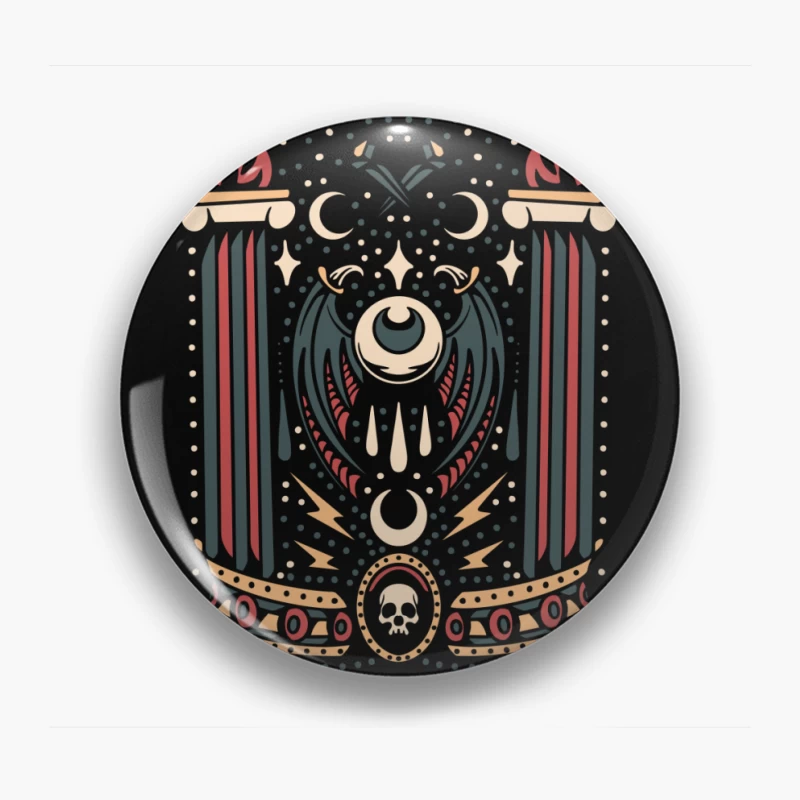 Gothic Decorative Illustration with Symbols Pin