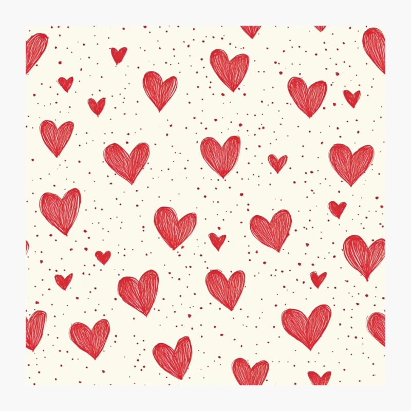Red Hearts Pattern: Romantic Valentine's Day Background Illustration Pin