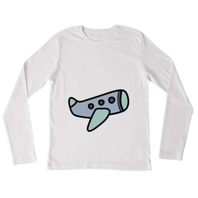Icône d'avion stylisée Femme Manches Longues T-Shirt