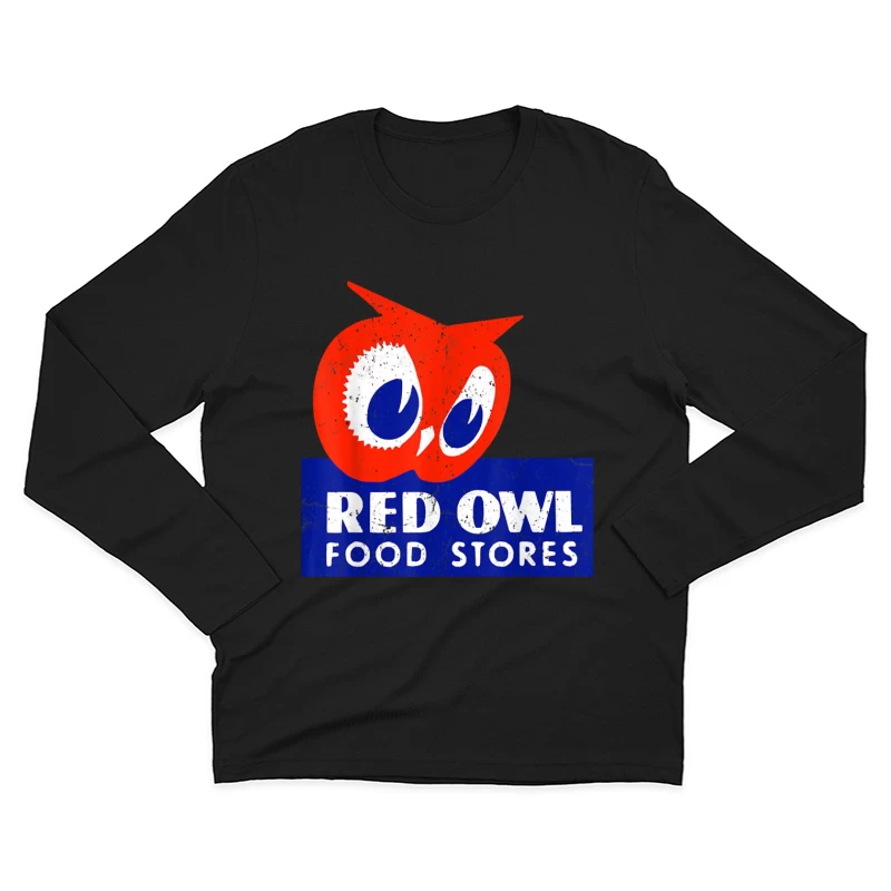 Vintage Red Owl Food Stores Logo Design Male Long Sleeve T-Shirt