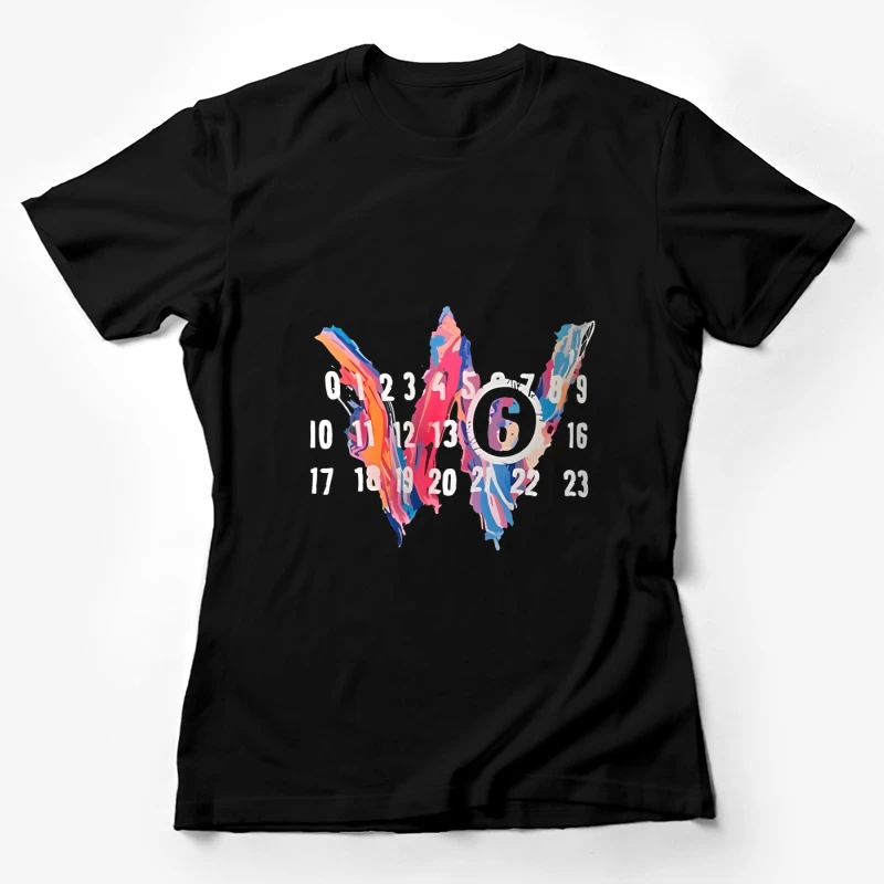 Abstrakte Kunstkalender mit Zahlen Damen T-Shirt