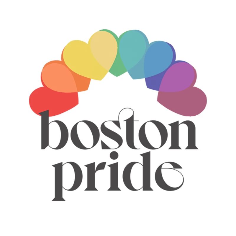 Boston Pride   Typographic Rainbow Heart Design Tapestry