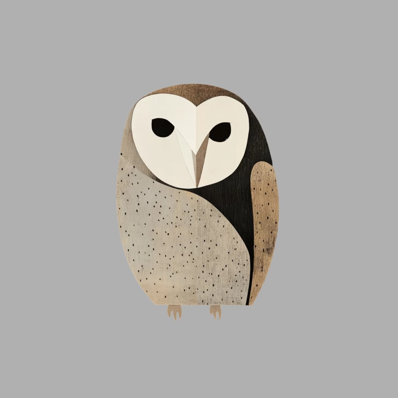 Minimalist Wooden Barn Owl Illustration Male Tank Top