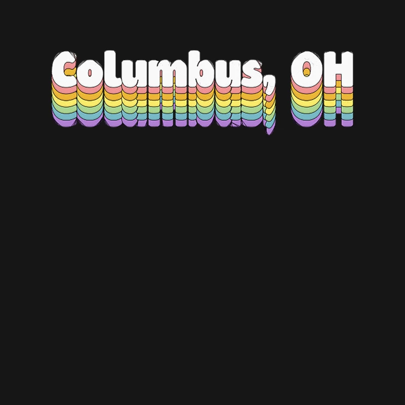 Columbus, OH  Retro Typography Design Mouse Pad