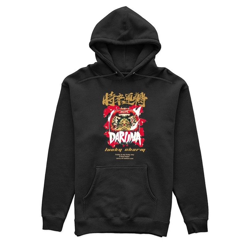 Daruma Glücksbringer Kunstdesign Damen Pullover Hoodie