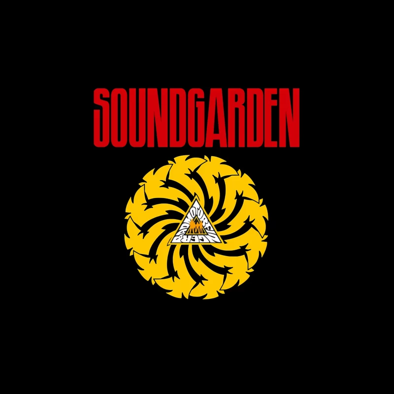 Soundgarden Band Logo with Badmotorfinger Album Symbol Throw Pillow