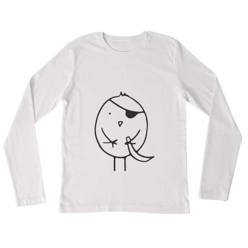 Oiseau Pirate Dessin Amusant Femme Manches Longues T-Shirt