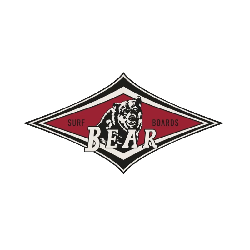 Vintage Bear Surf Boards Logo in Diamond Shape Tapestry
