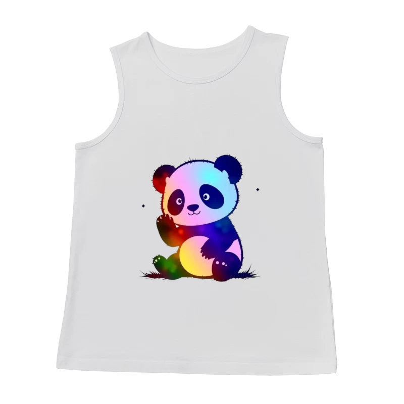 Cute Rainbow Gradient Panda Cartoon Illustration Male Tank Top