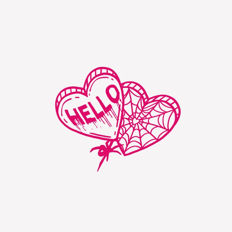 Herzballons mit Netzen und Hallo Herren T-Shirt