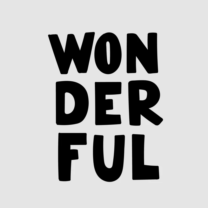Design typographique 'Wonderful' noir Homme Sweat à capuche