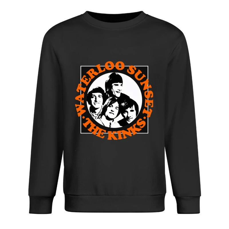 Vintage The Kinks Band Album Cover with Orange Text Male Pullover Sweatshirt