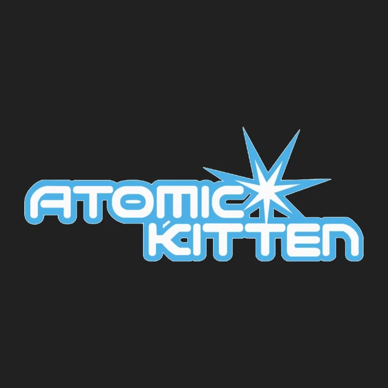 Atomic Kitten Blue Retro Logo Design Bucket Hat