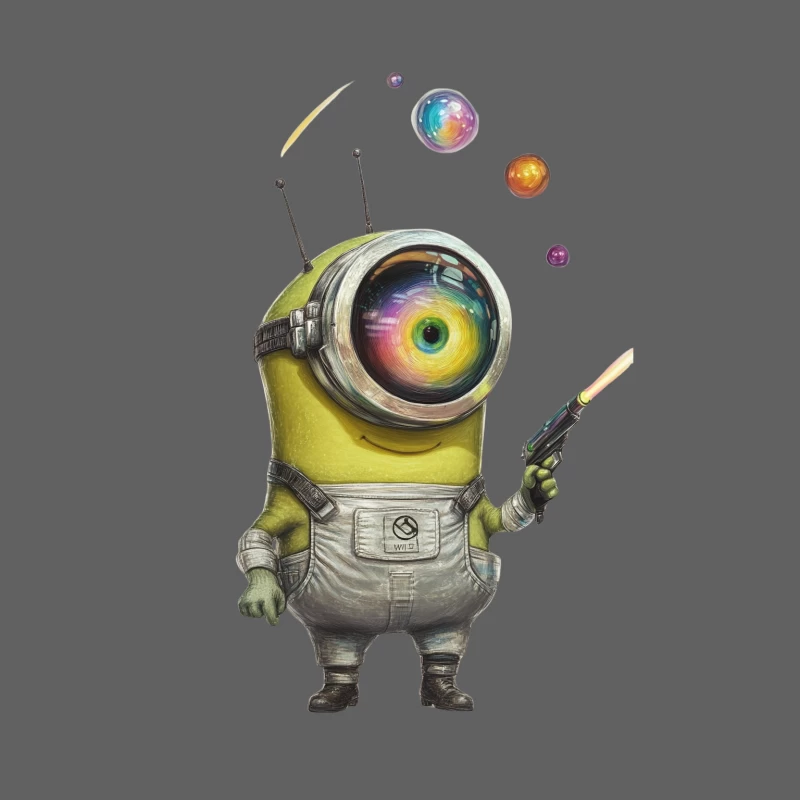 Cosmic Minion: A Sci-Fi Fantasy Illustration Male Tank Top