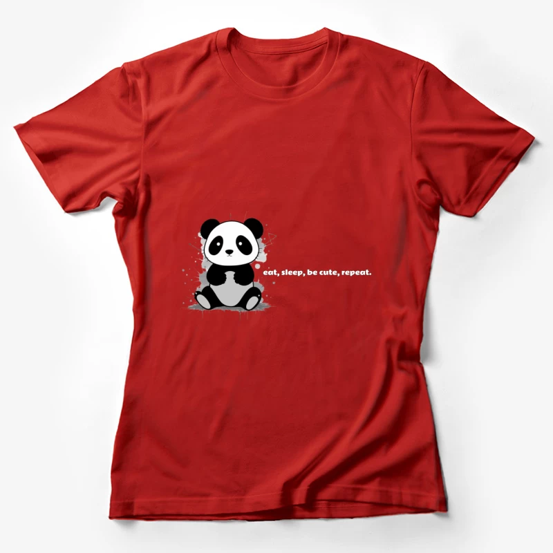 Cute Panda Illustration Female T-Shirt