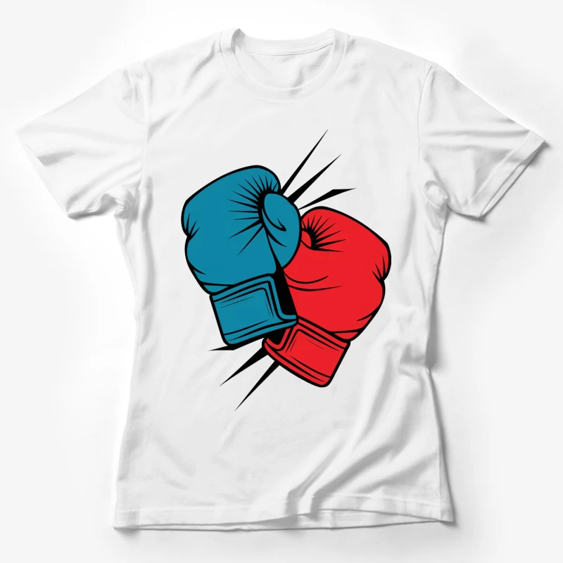 Gants de boxe rouge et bleu Femme T-Shirt