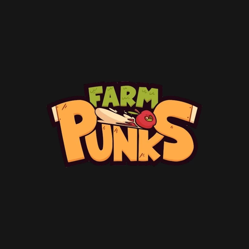 Farm Punks Logo mit fliegendem Apfel Herren Langarm T-Shirt