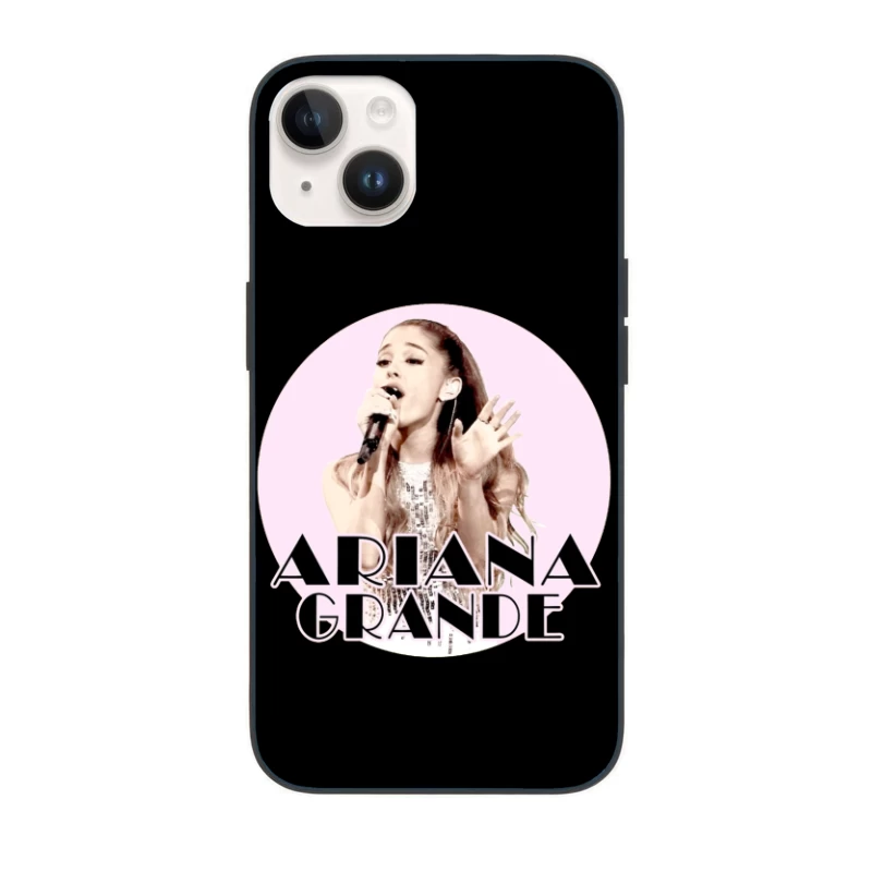 Pop Singer Performing in Sequin Dress with Stylized Typography iPhone Case