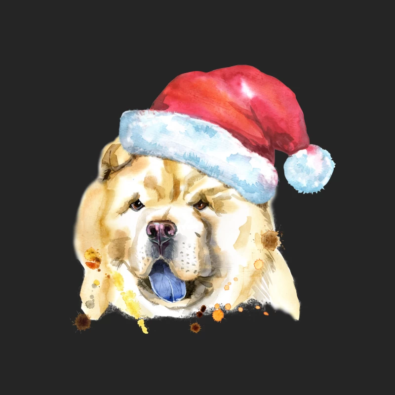 Chien de Noël avec Chapeau Rouge Homme Sweat-shirt à enfiler