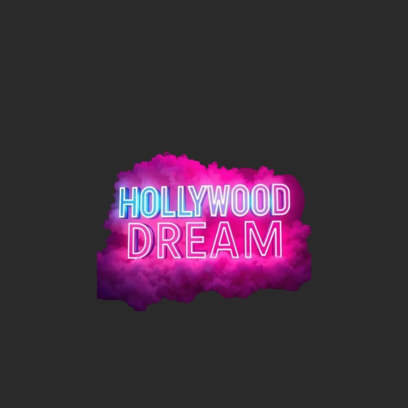 Neon Hollywood Dream Sign with Pink Cloud Background Baseball Cap