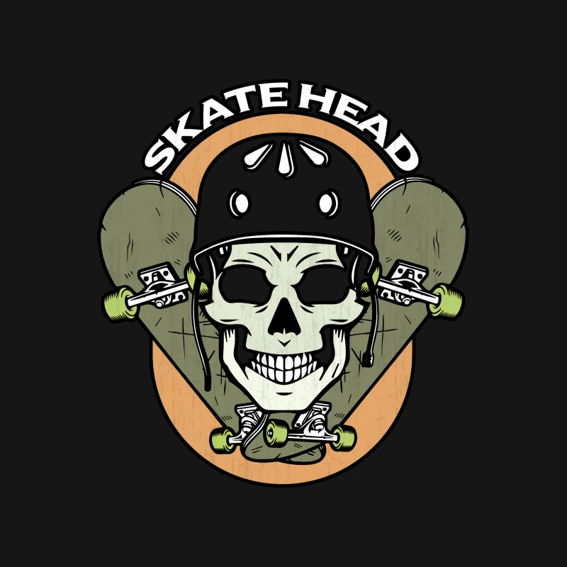 Skater Totenkopf mit Helmlinie Herren T-Shirt