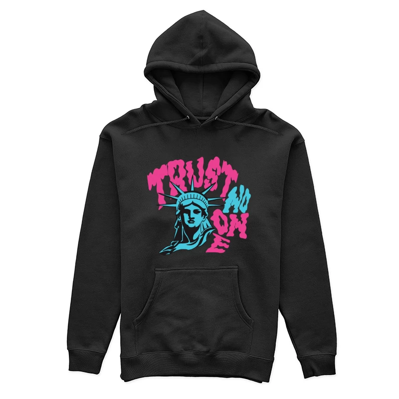 Vertrauen Sie niemandem: Freiheitsstatue und Neon-Schrift Damen Pullover Hoodie