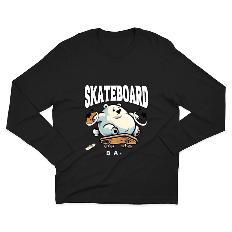 Niedlicher Eisbär auf einem Skateboard Herren Langarm T-Shirt