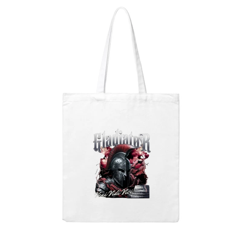 Dramatic Gladiator Warrior with Roman Colosseum in Blood Red Mist Cotton Tote Bag