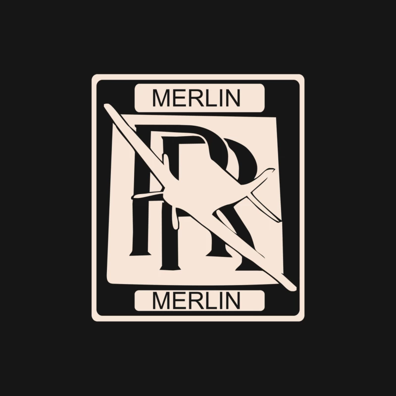 Stylized Merlin Logo Design in Beige Monochrome Female Long Sleeve T-Shirt