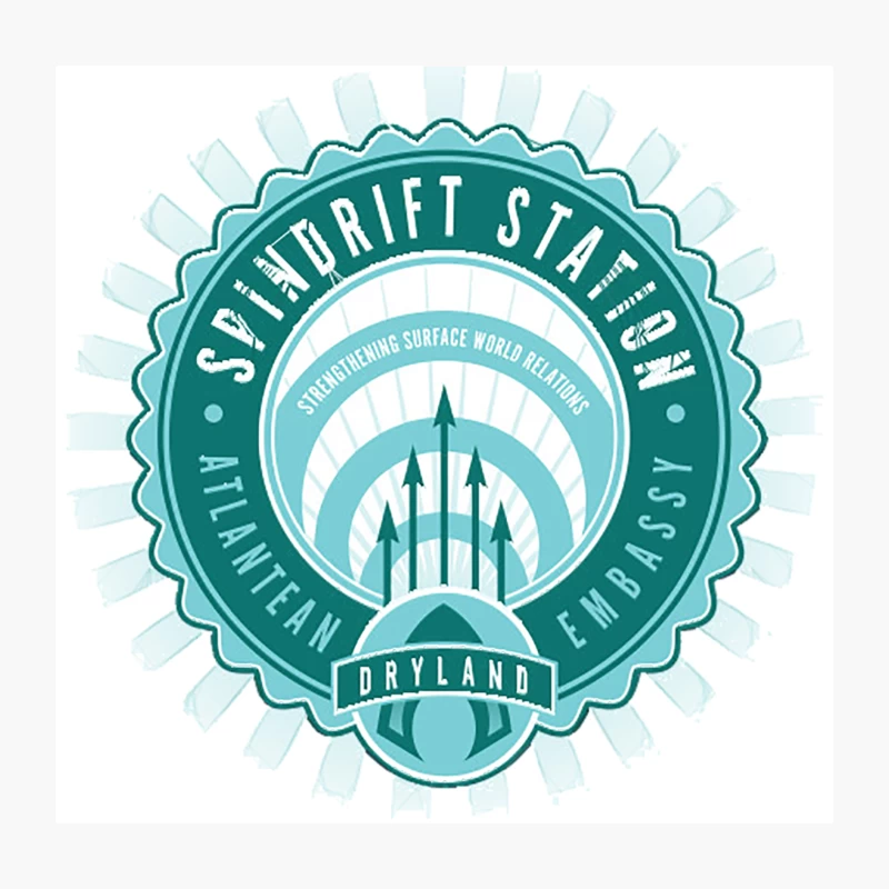 Swandrift Station: Atlantean Embassy Logo for Dryland Relations Throw Pillow