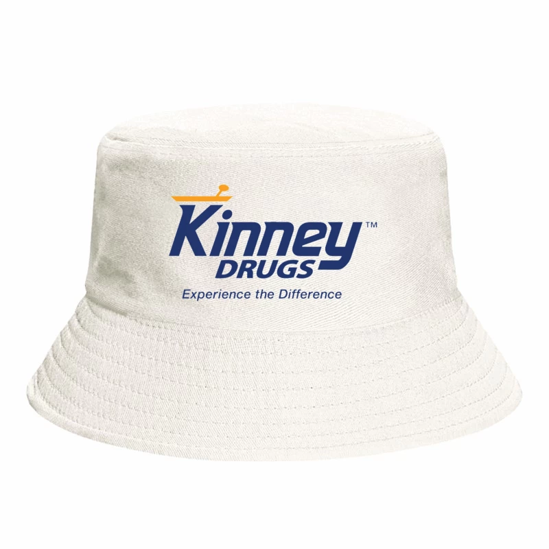 Kinney Drugs Pharmacy Logo with Blue Text and Orange Accent Bucket Hat