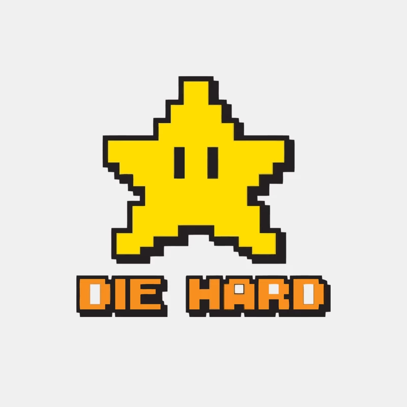 Retro Gaming Pixel Art Star with "Die Hard" Text Male Tank Top