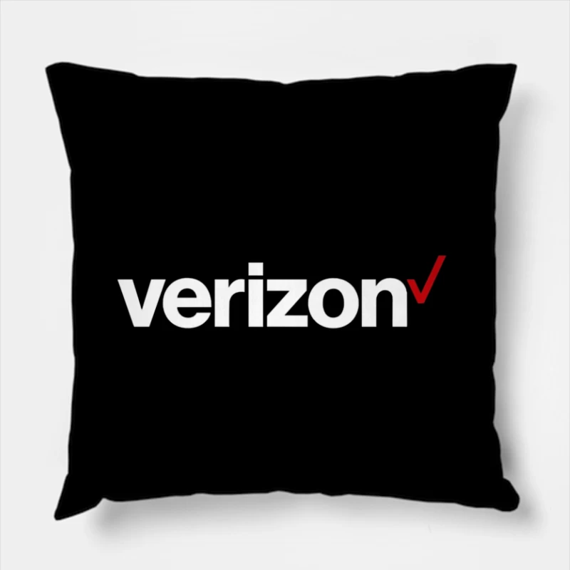 Verizon Corporate Logo with Red Checkmark Throw Pillow