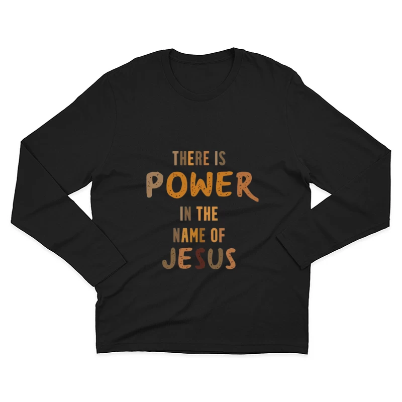 Puissance au Nom de Jésus Homme Manches Longues T-Shirt