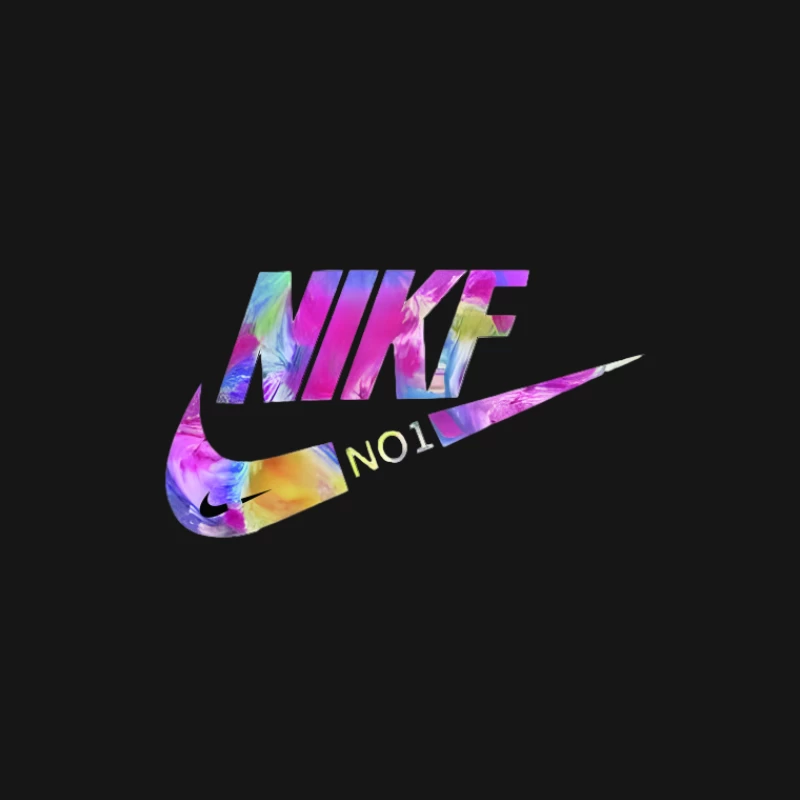 Buntes Nike-Logo mit Blumenmuster Herren T-Shirt