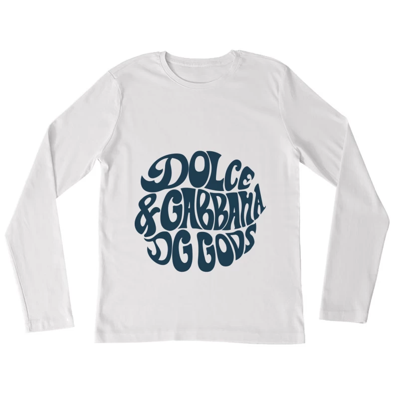 Dolce & Gabbana Logo Design im Retro-Stil Damen Langarm T-Shirt