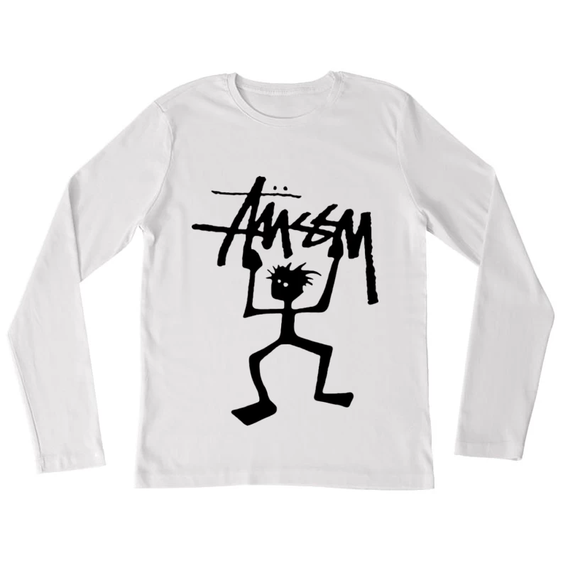 Graffiti-Kunst mit Strichfigur Damen Langarm T-Shirt