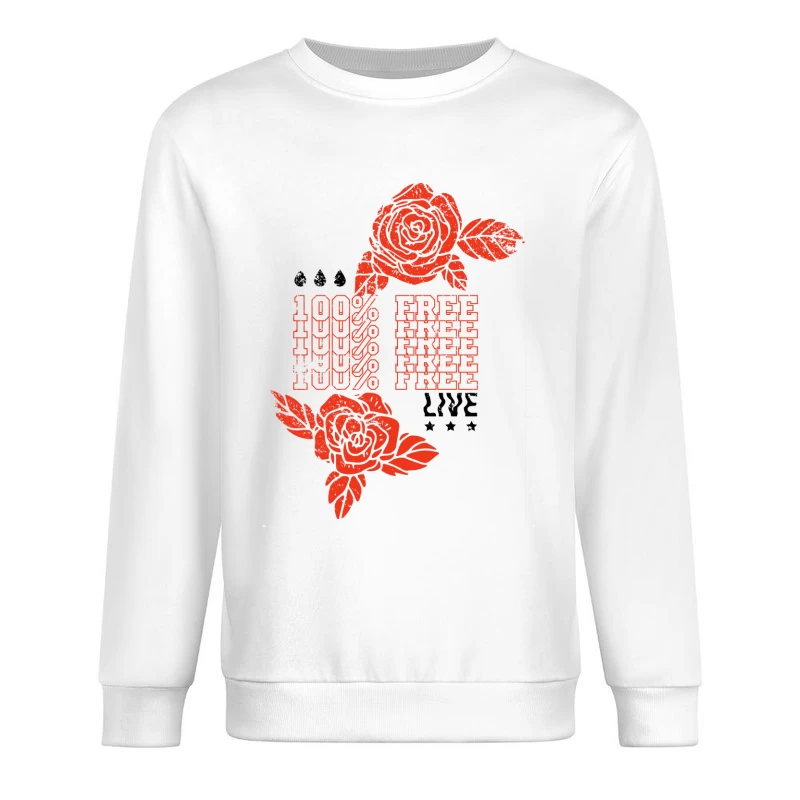 Design floral avec texte '100% Free' Homme Sweat-shirt à enfiler