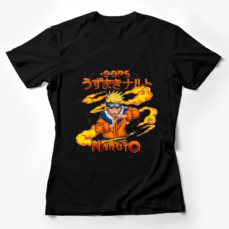 Naruto Anime Charakter mit Flammen Damen T-Shirt