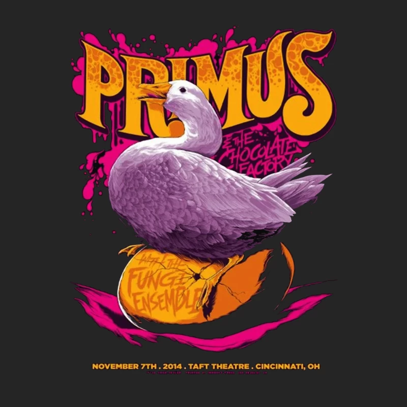 Primus Rock Band Concert Poster with Purple Duck Design Male Pullover Sweatshirt