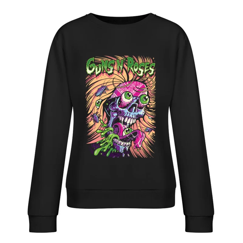 Guns N' Roses Skull Graphic Art Female Pullover Sweatshirt